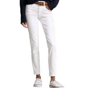 Polo Ralph Lauren Women Jeans Size 25 White High Rise Skinny Ankle Low Stretch
